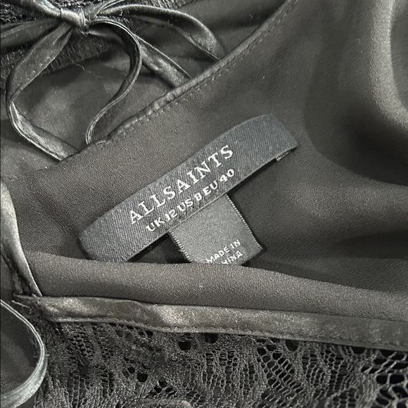 All Saints Jasmine Black Lace Maxi Slip Dress. Size 8 - Picture 9 of 14
